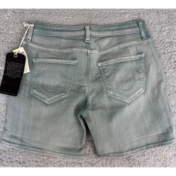 True Religion Womens Green Denim Shorts Sz 26 Cotton/Elastane NWT Made in Italy - Picture 2 of 16